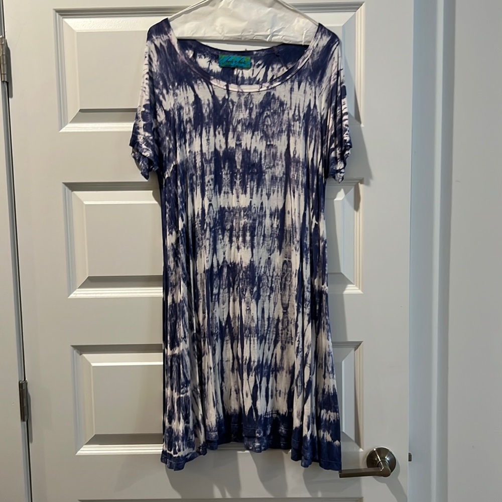 Blue tyedie tshirts dress